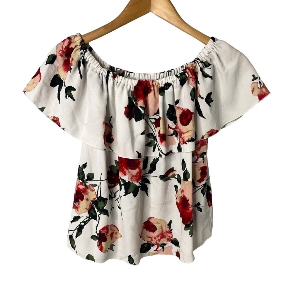 Wilfred Promener Blouse Floral Off The Shoulder Top Size Small Ruffle - Picture 4 of 14